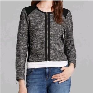Eileen Fisher Tweed Zippered Jacket Small